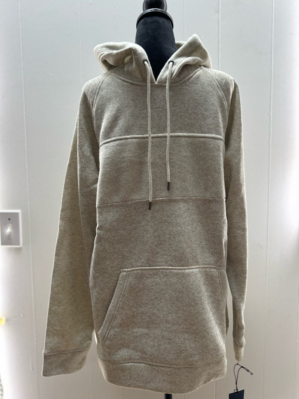 Caliville Men's Oatmeal Pullover Hoodie, Size L